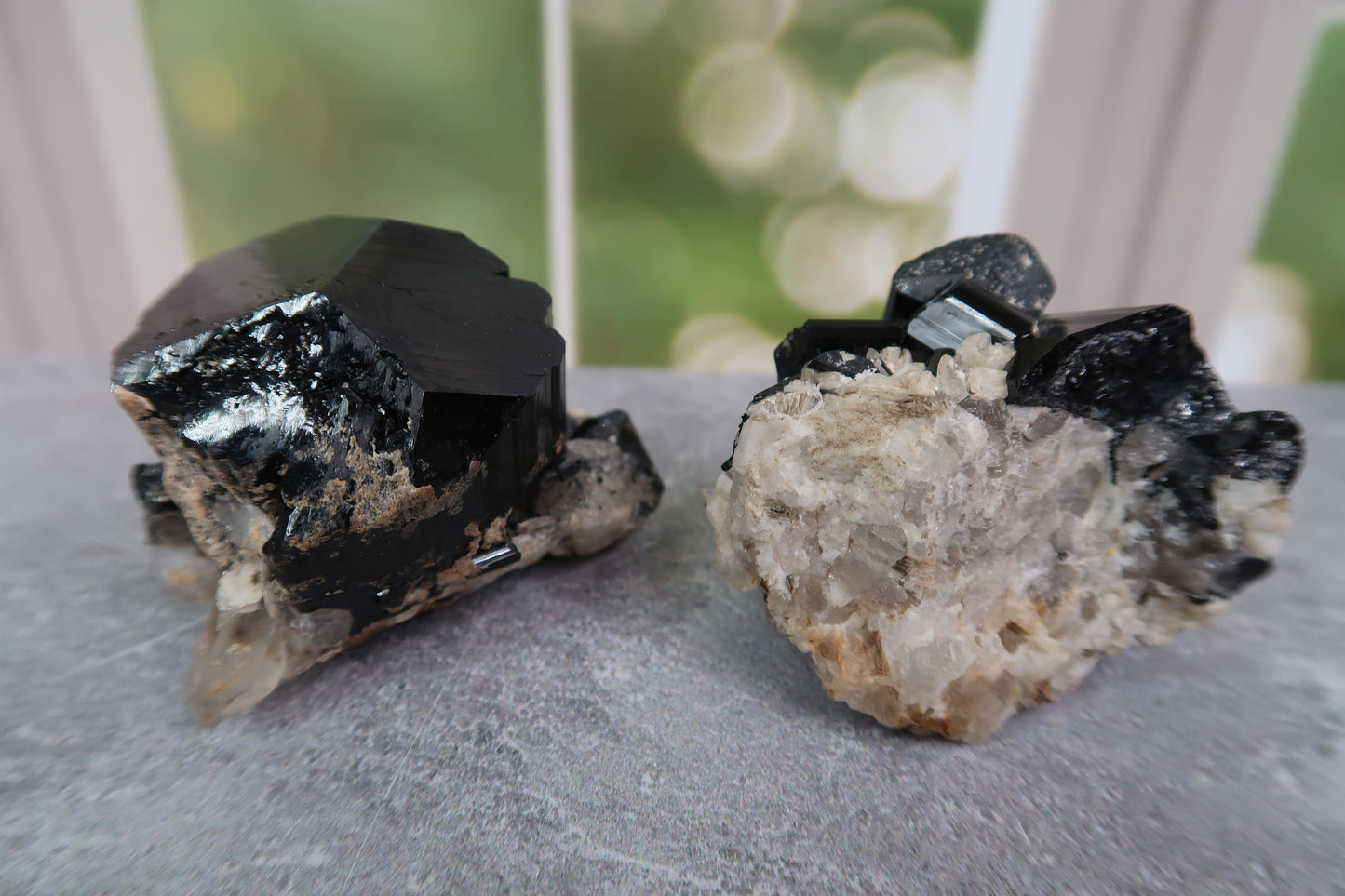 High Grade Black Tourmalines on Quartz