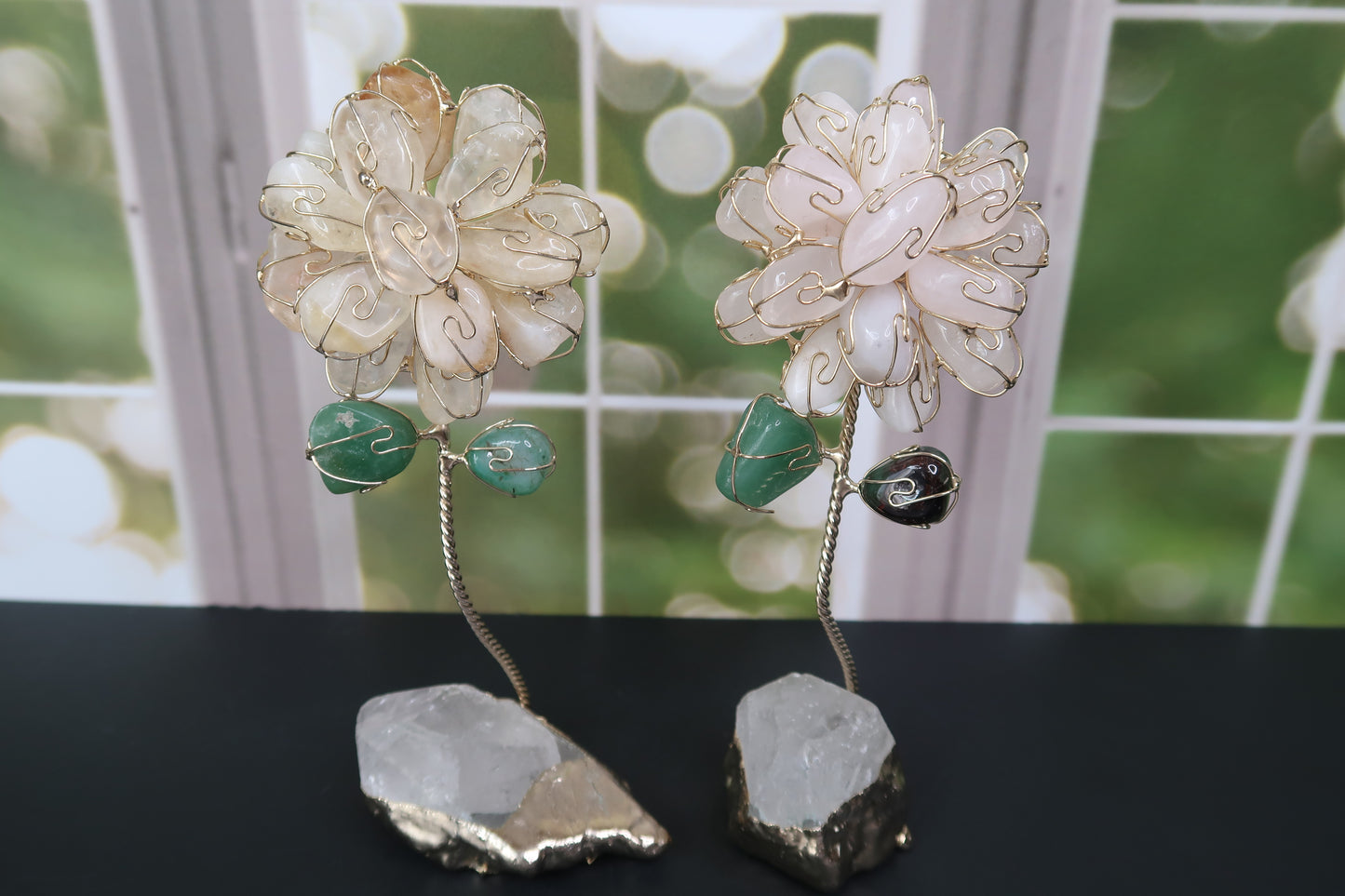 Wire-Wrapped Crystal Flowers