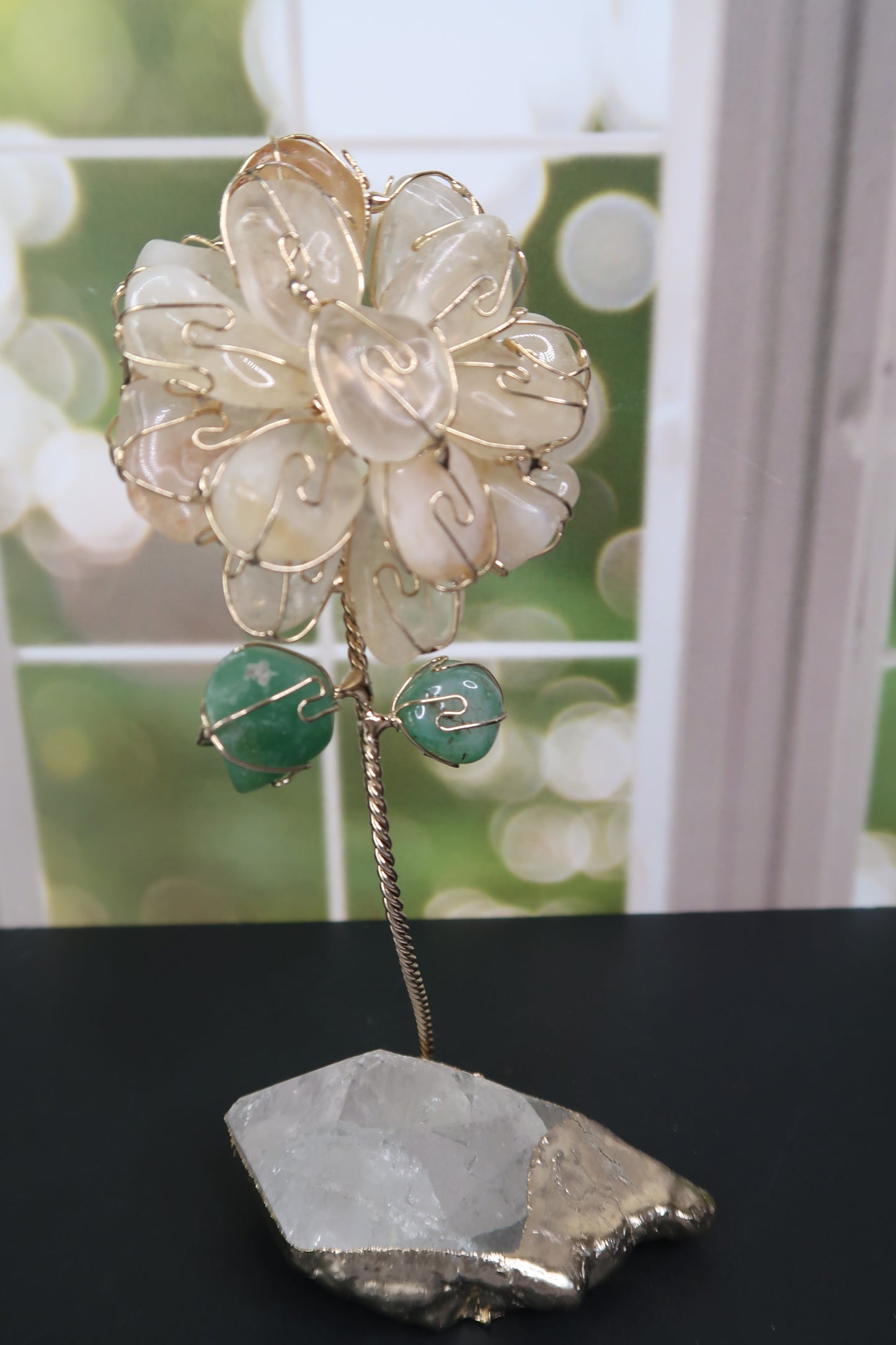 Wire-Wrapped Crystal Flowers
