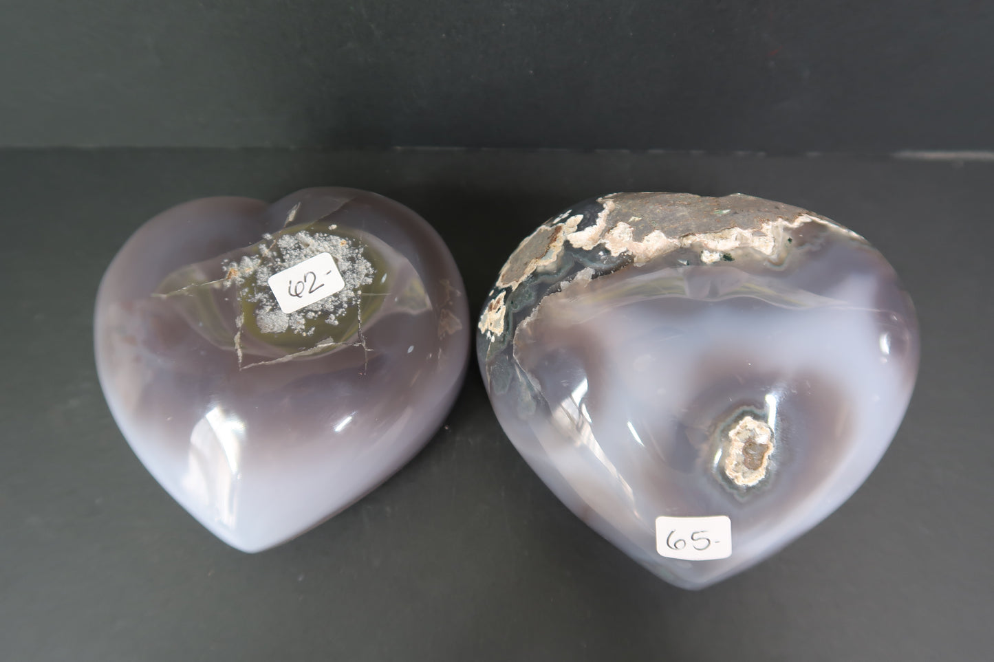 Druzy Agate Hearts