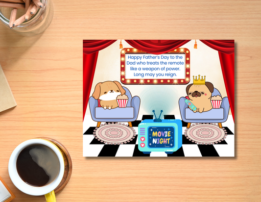 Movie Night with Dad Postcard