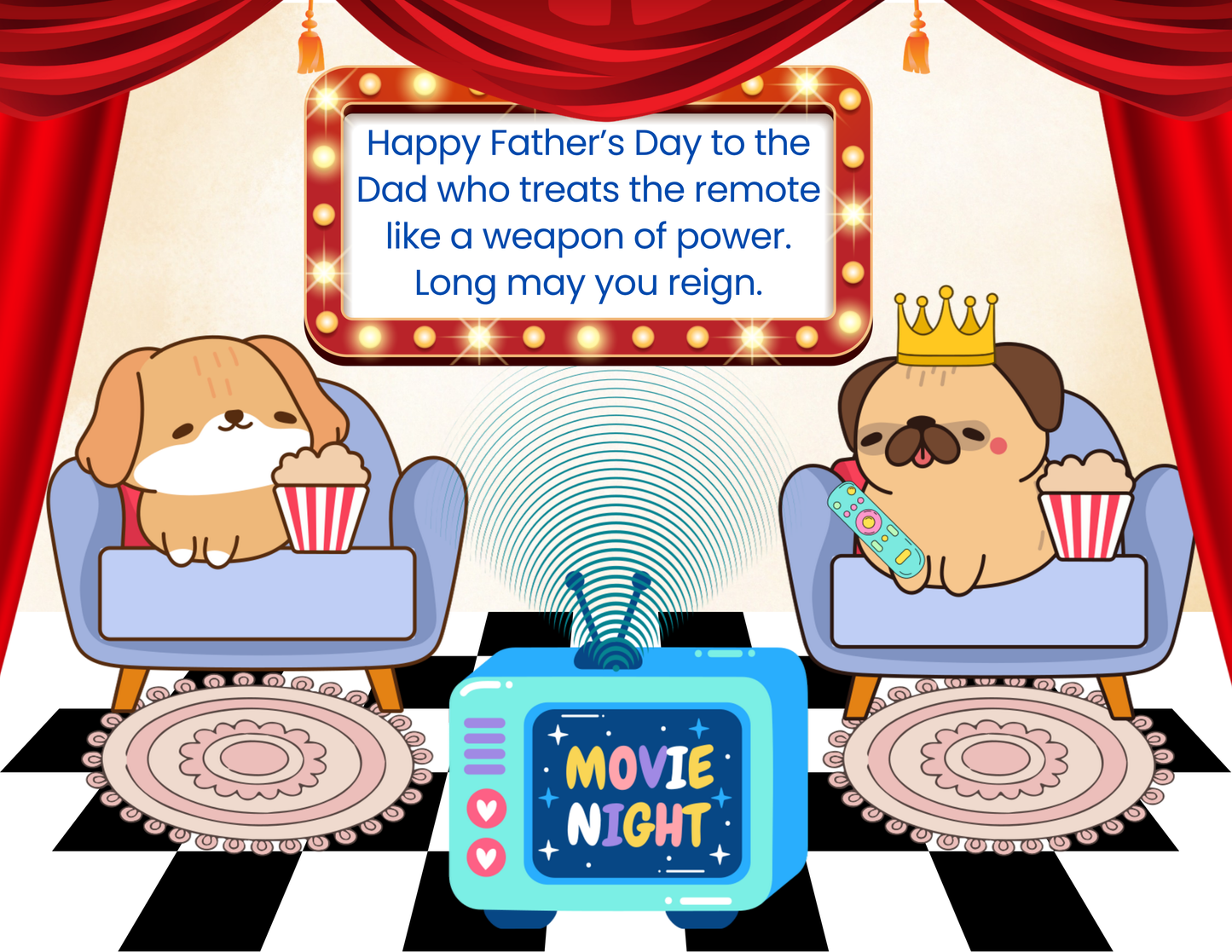 Movie Night with Dad Postcard