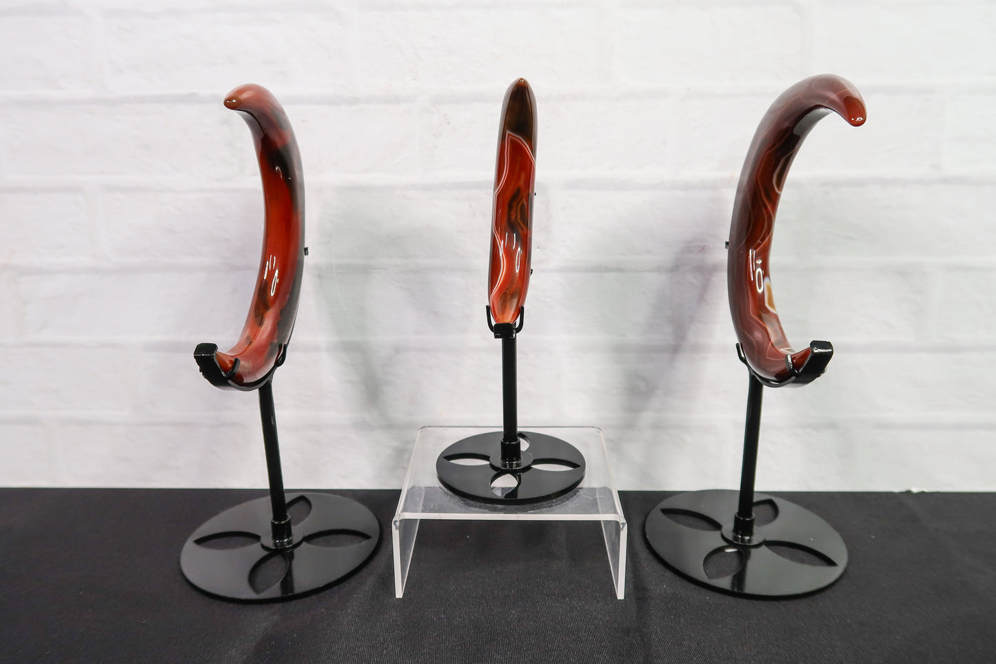Red Sardonyx Crescent Moons