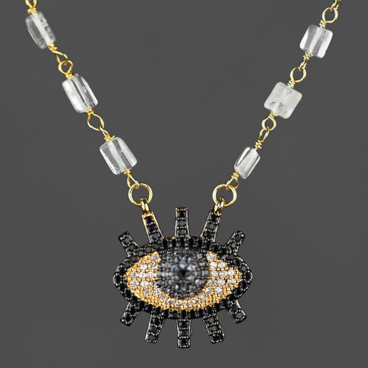 Stunning Aquamarine Eye Necklace