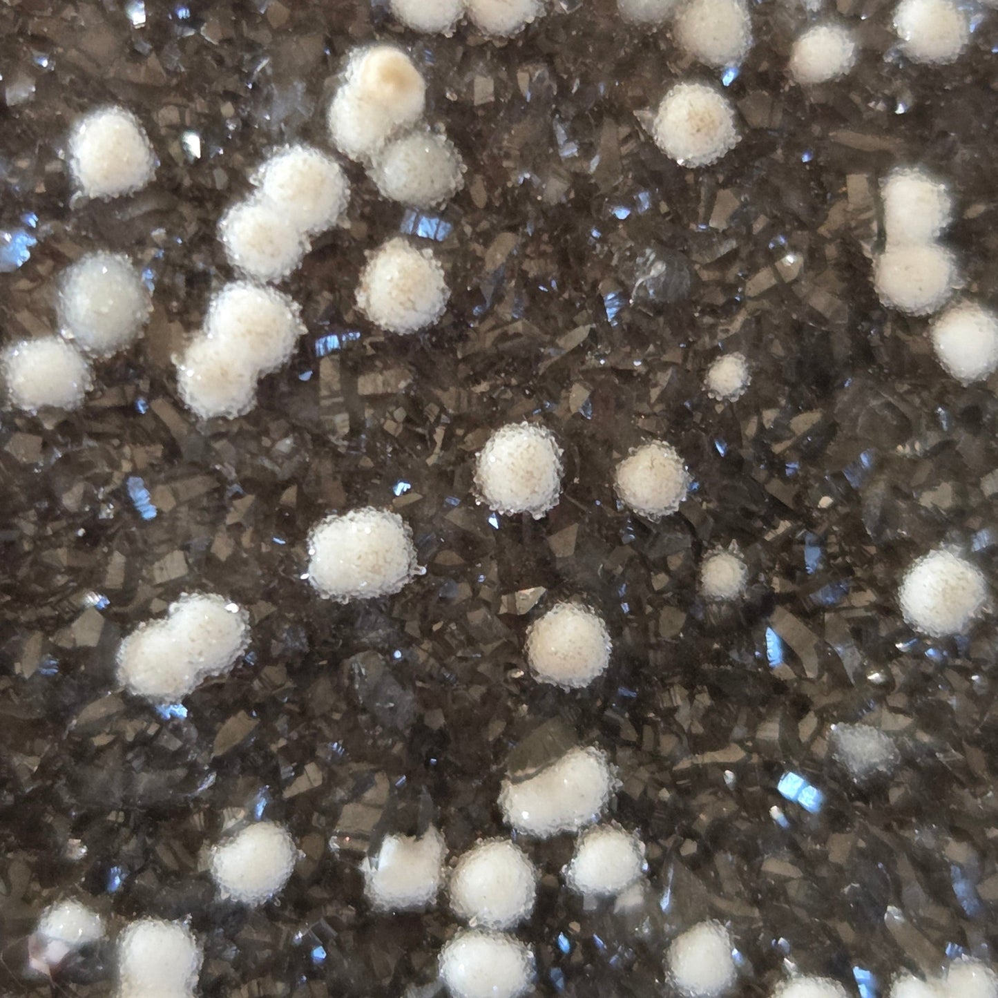 Glittering Dark Druzy Agate Heart with Quartz Accents