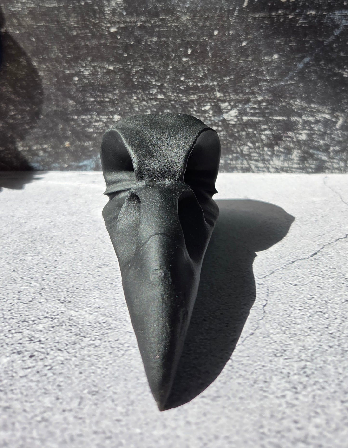 Black Obsidian Raven Skull