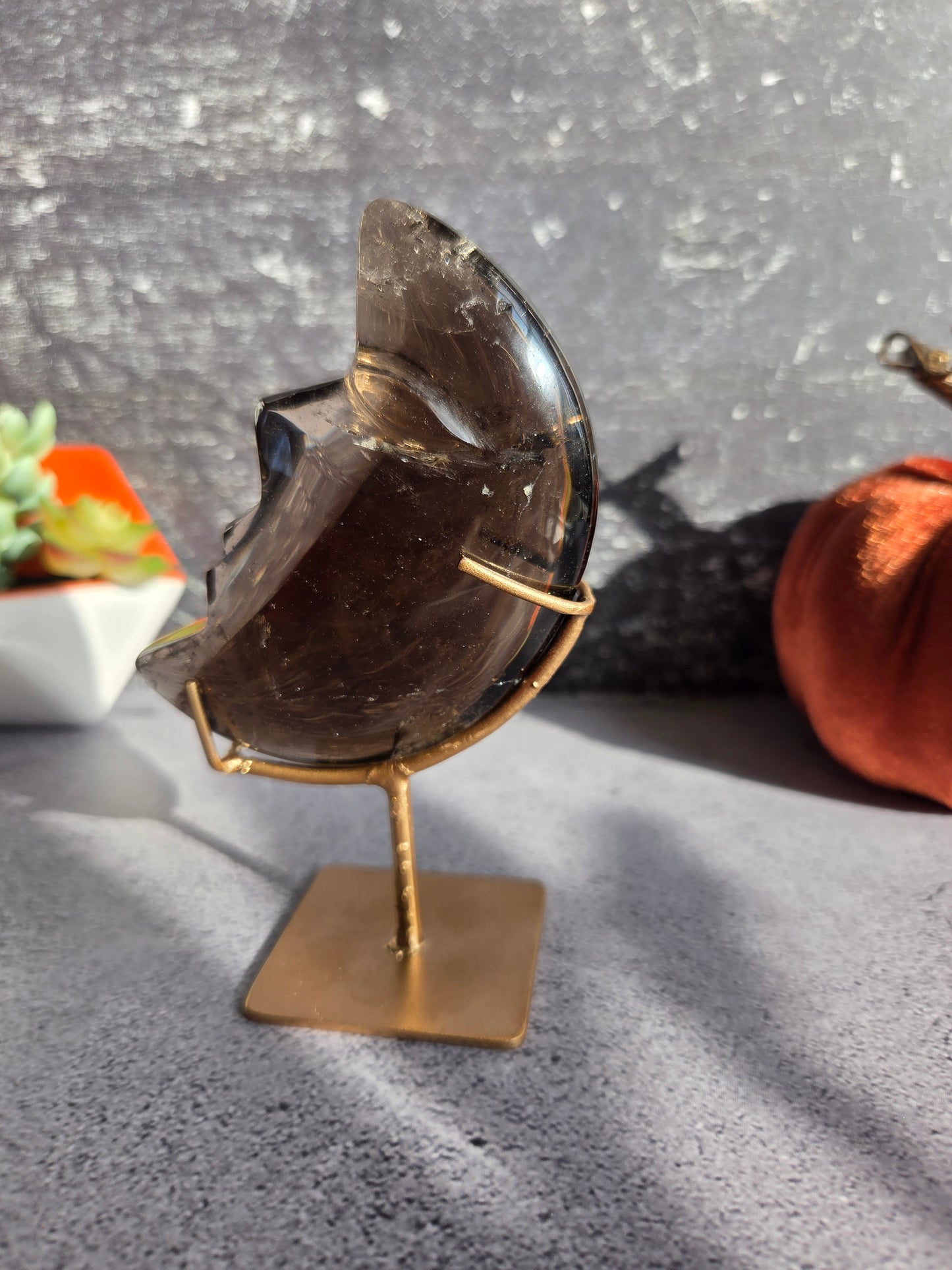 Smoky Quartz Crescent Moons
