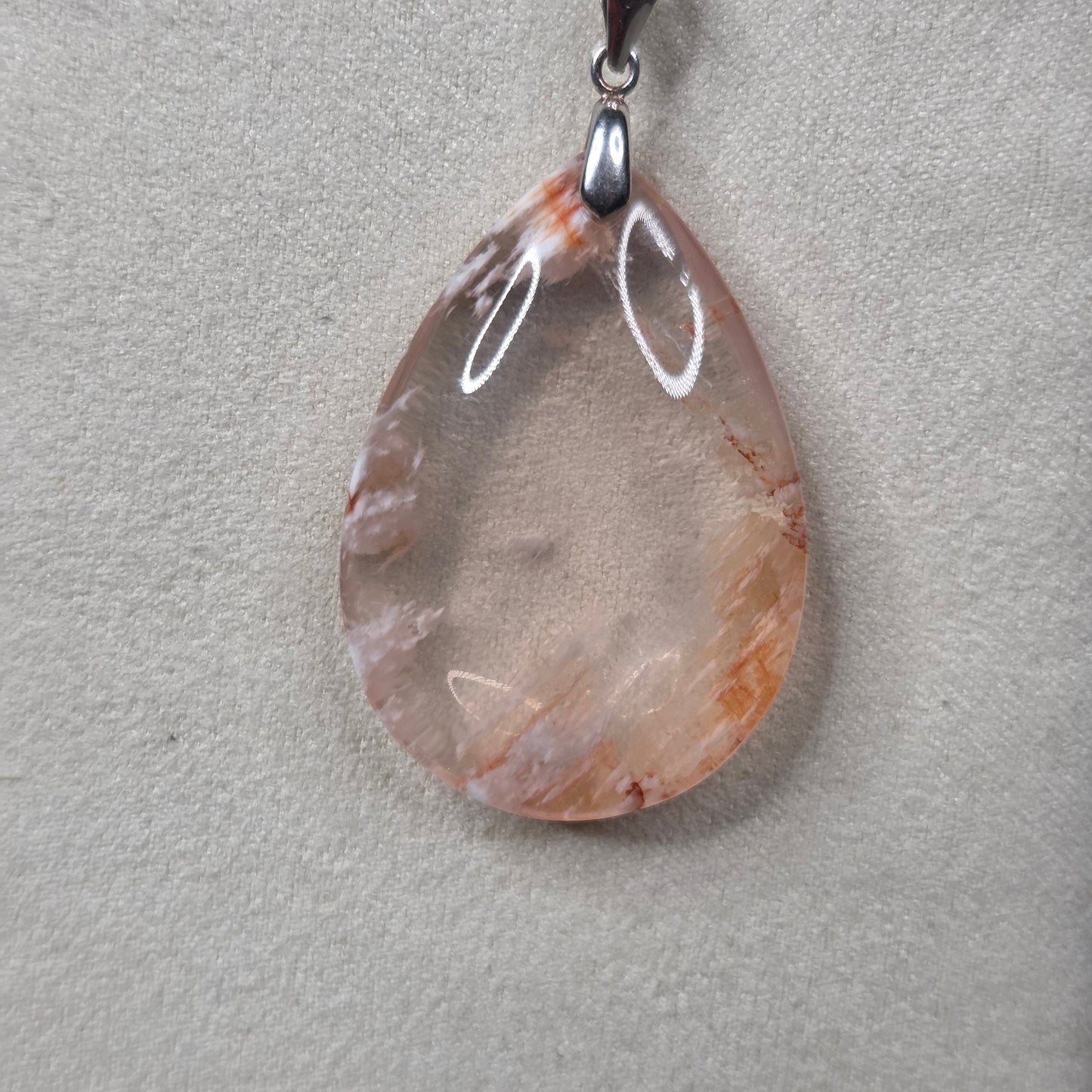 Enchanted Snowflake Garden Quartz Teardrop Pendant Necklaces