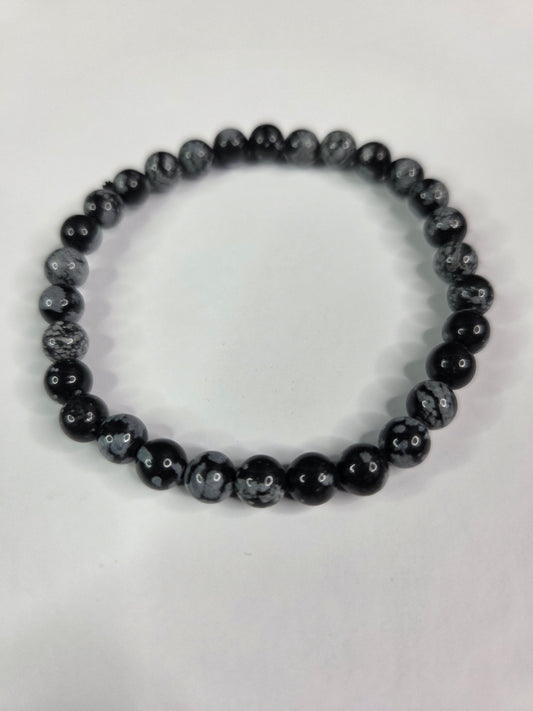 Snowflake Obsidian Bracelet