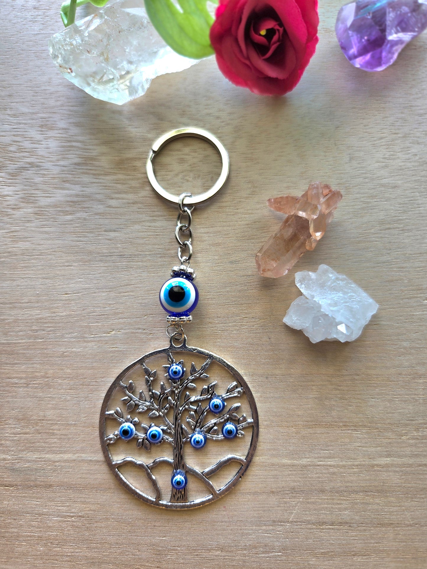 Silver Evil Eye Keychains