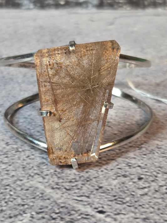 Golden Rutile Freeform Cuff Bracelet