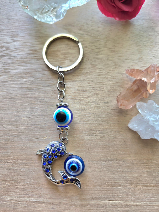 Silver Evil Eye Keychains