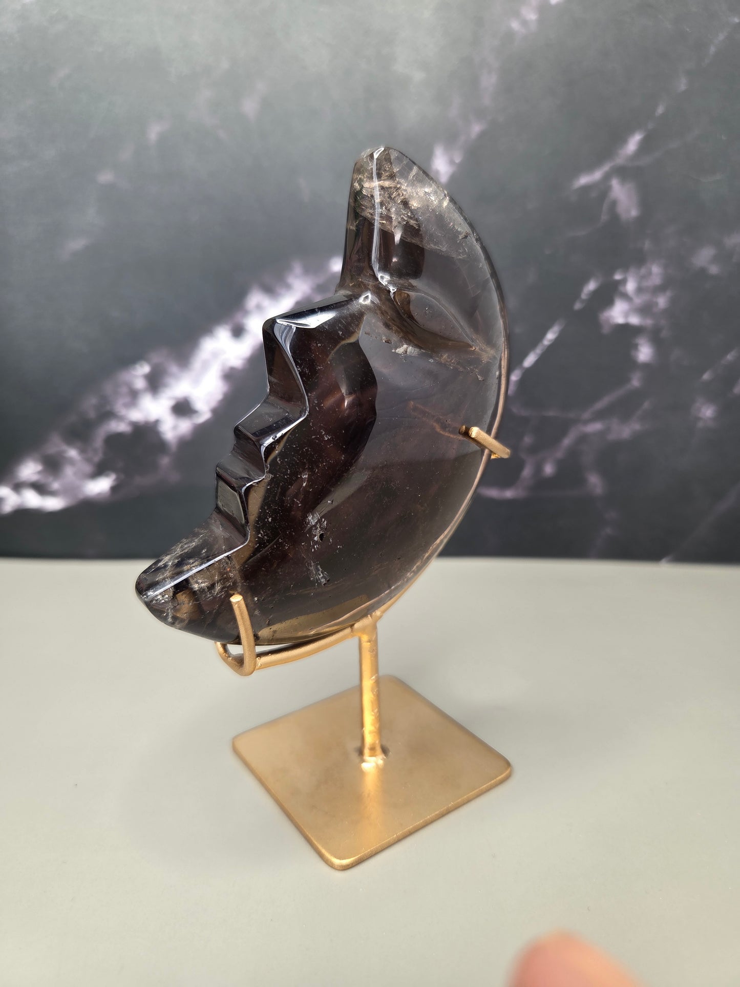 Smoky Quartz Crescent Moons
