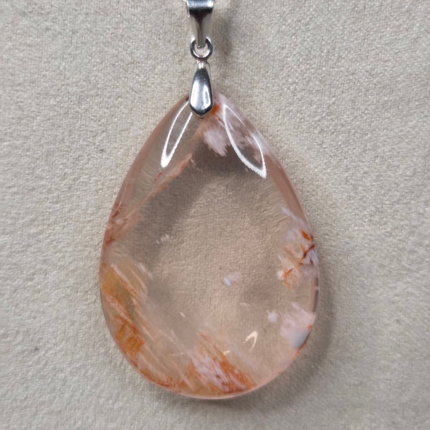 Enchanted Snowflake Garden Quartz Teardrop Pendant Necklaces