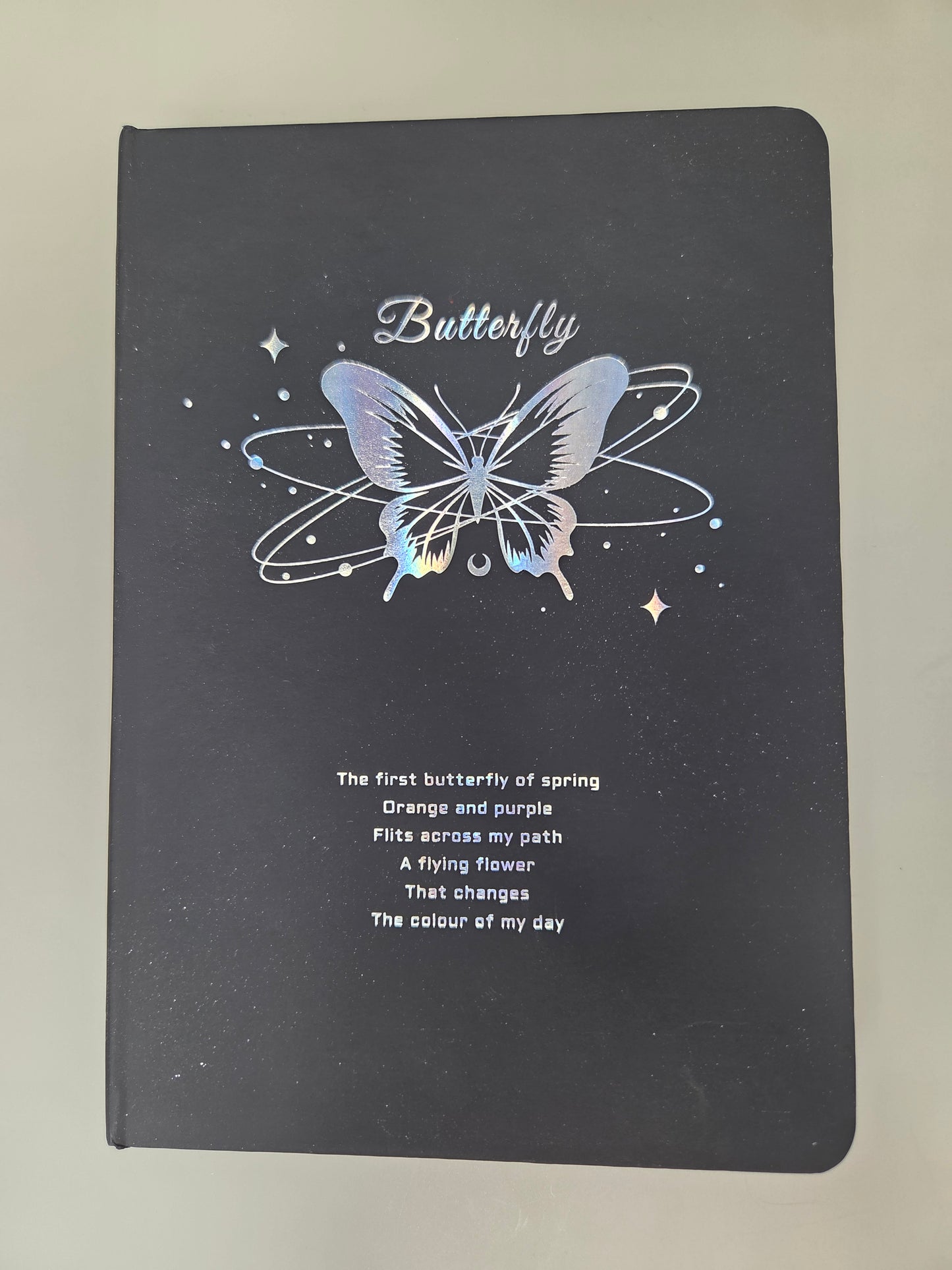 Iridescent Silver and Black Butterfly Journal