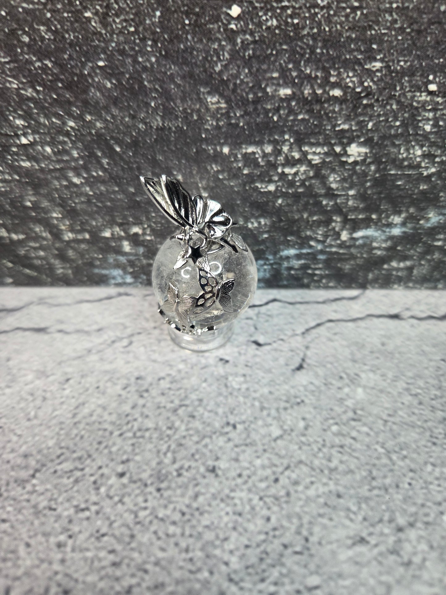 Spinning Clear Quartz Sphere Pendant