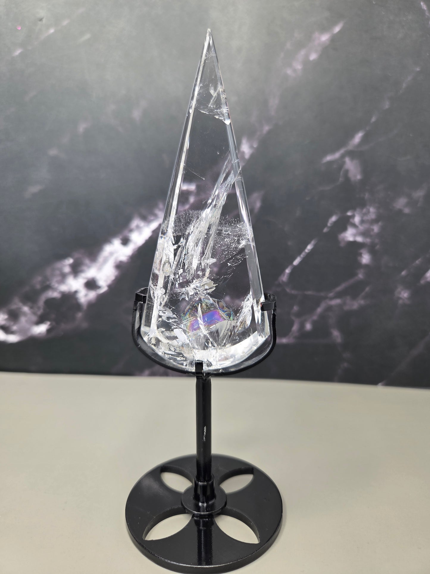 Clear Quartz Tear Drop on Stand