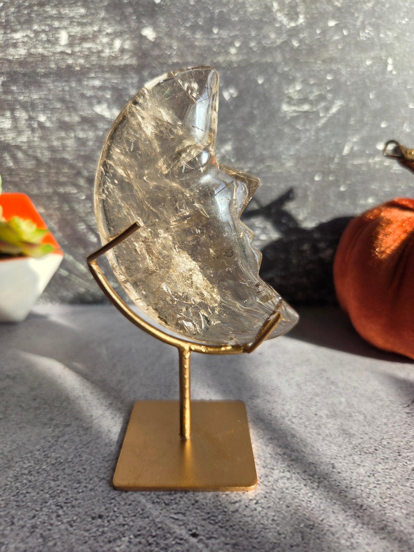 Smoky Quartz Crescent Moons