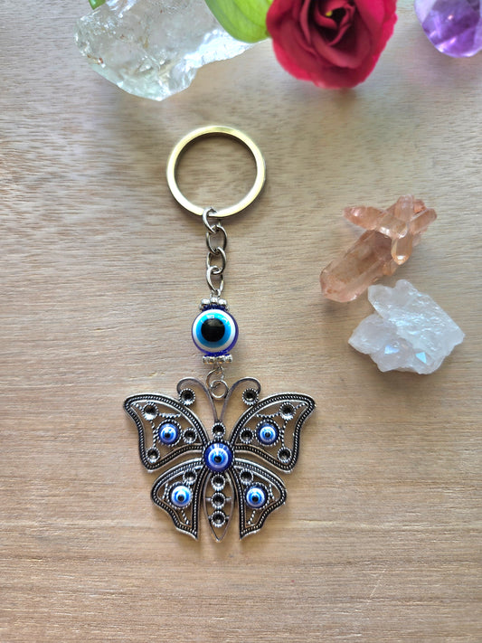 Silver Evil Eye Keychains