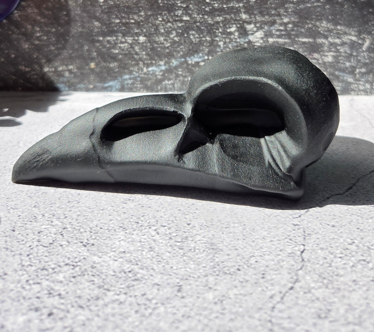 Black Obsidian Raven Skull