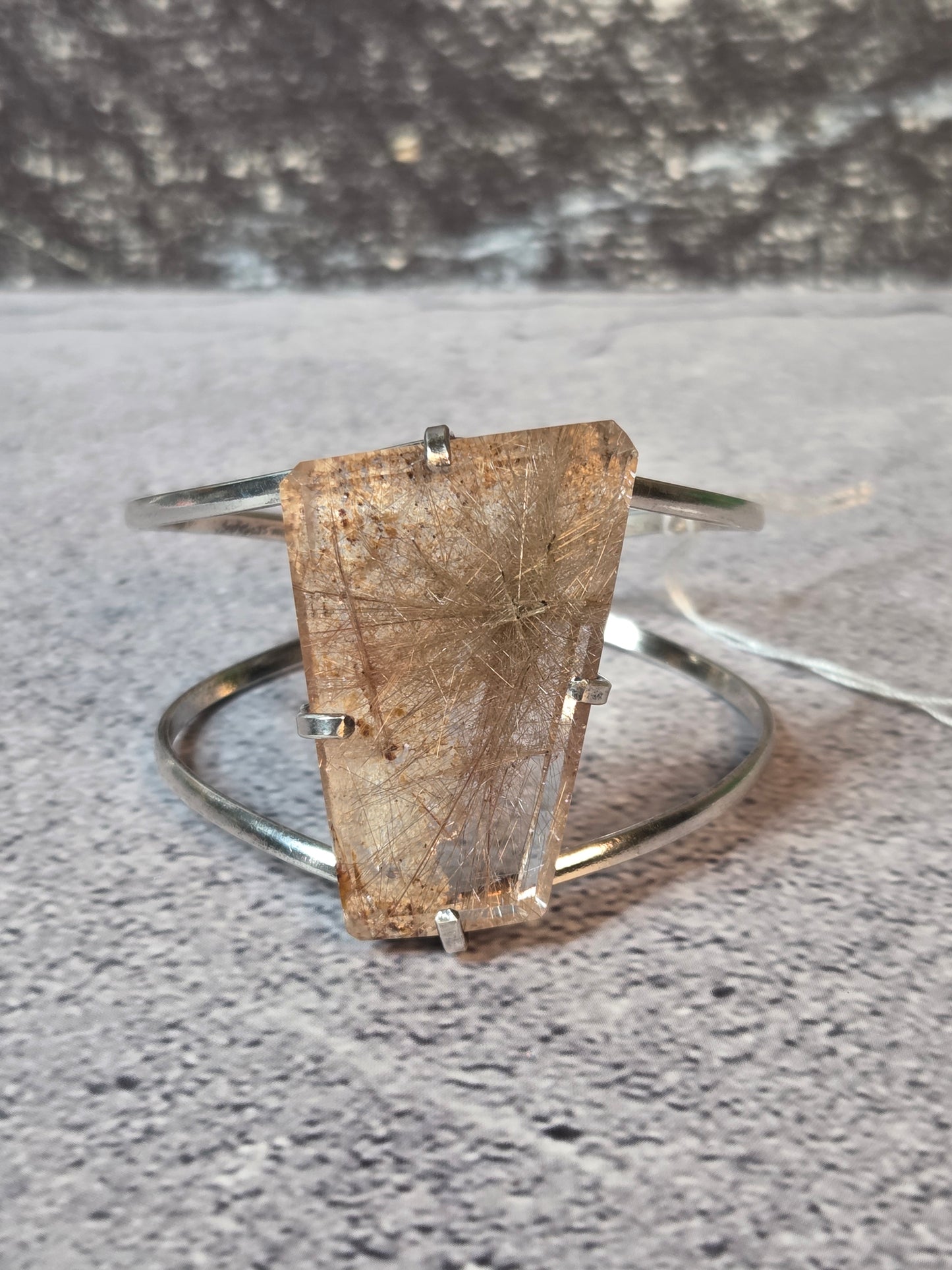 Golden Rutile Freeform Cuff Bracelet