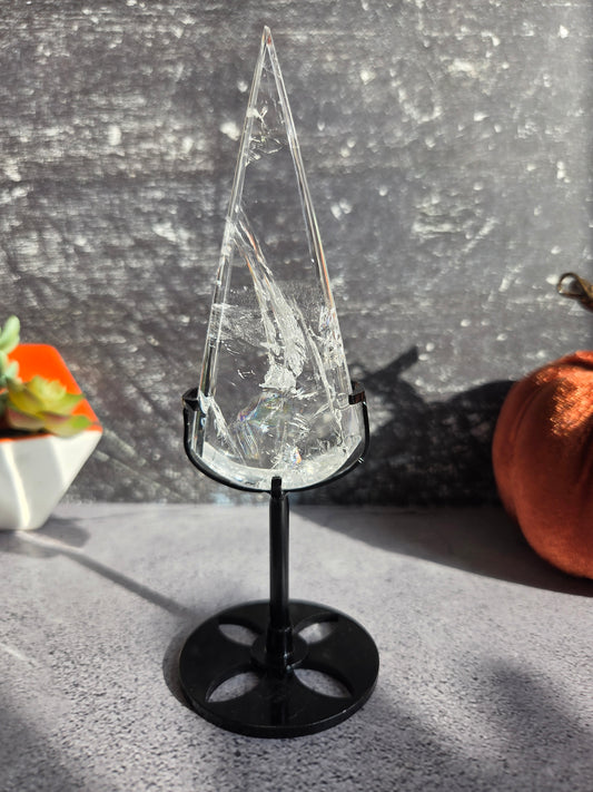 Clear Quartz Tear Drop on Stand