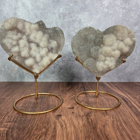 Icy Druzy Agate Hearts