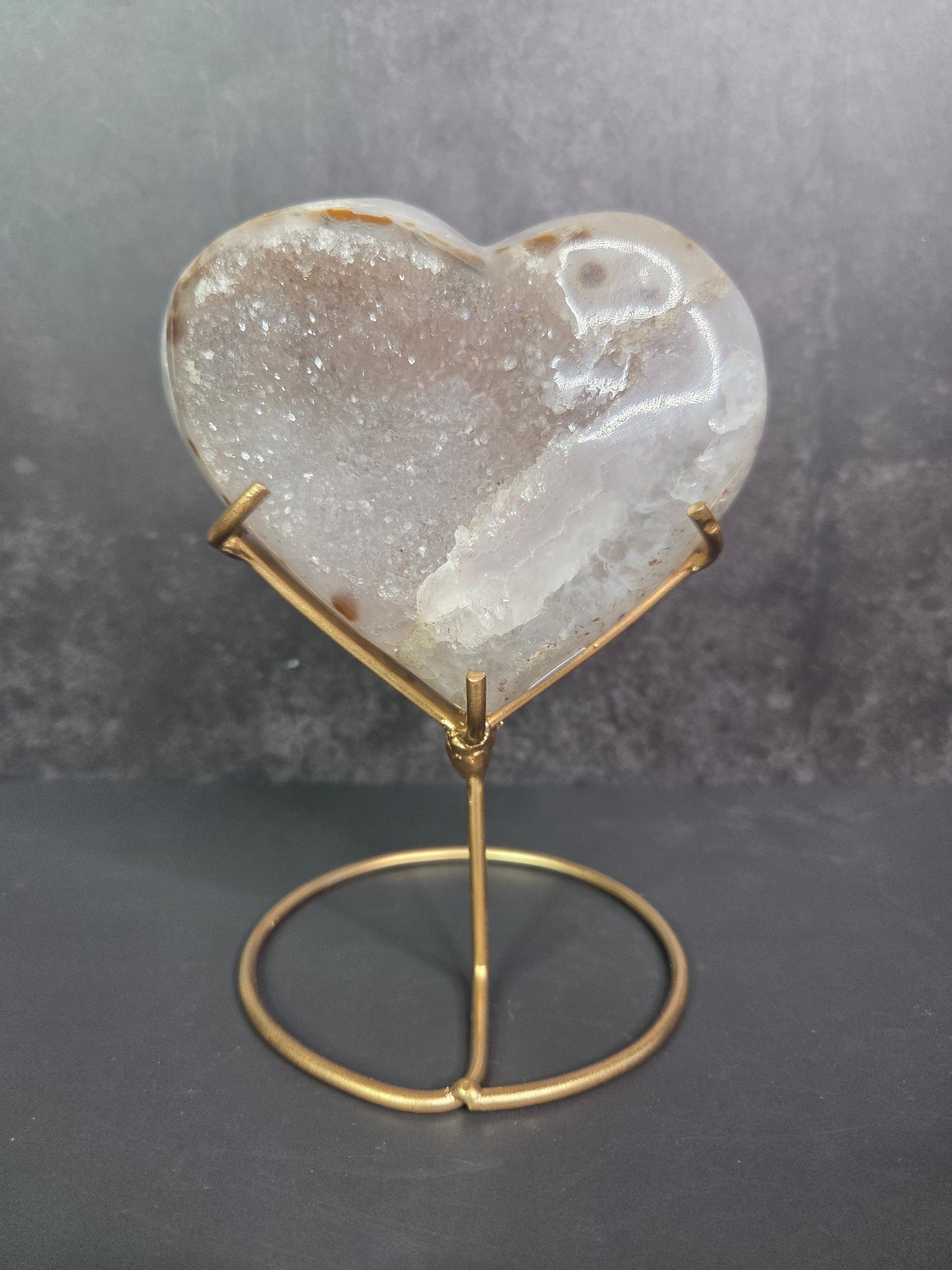 Icy Druzy Agate Hearts