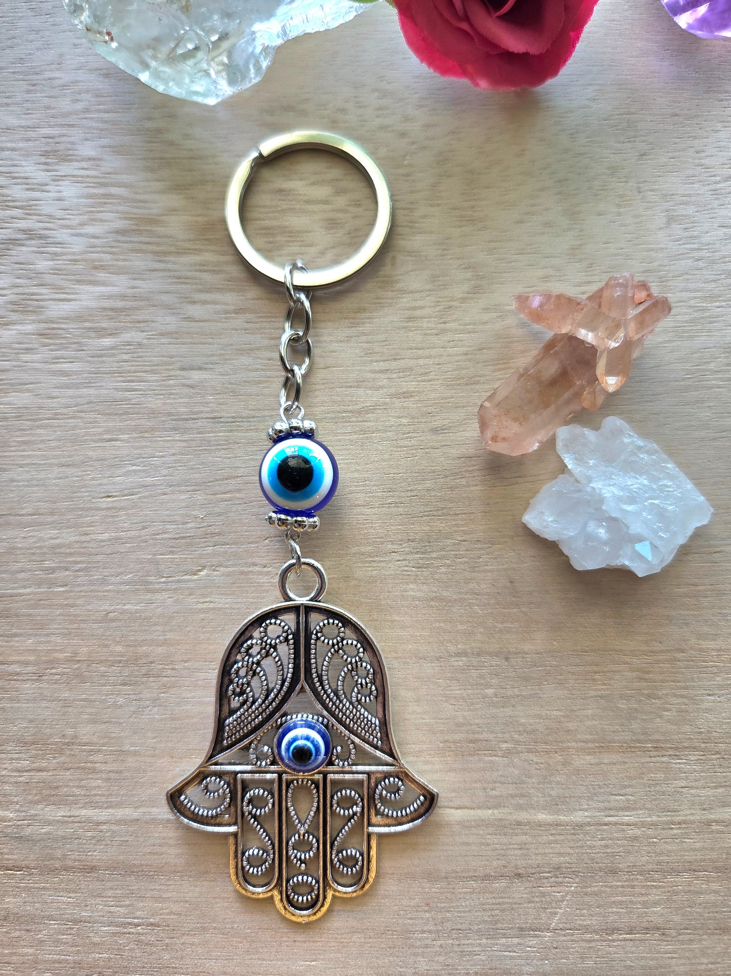 Silver Evil Eye Keychains