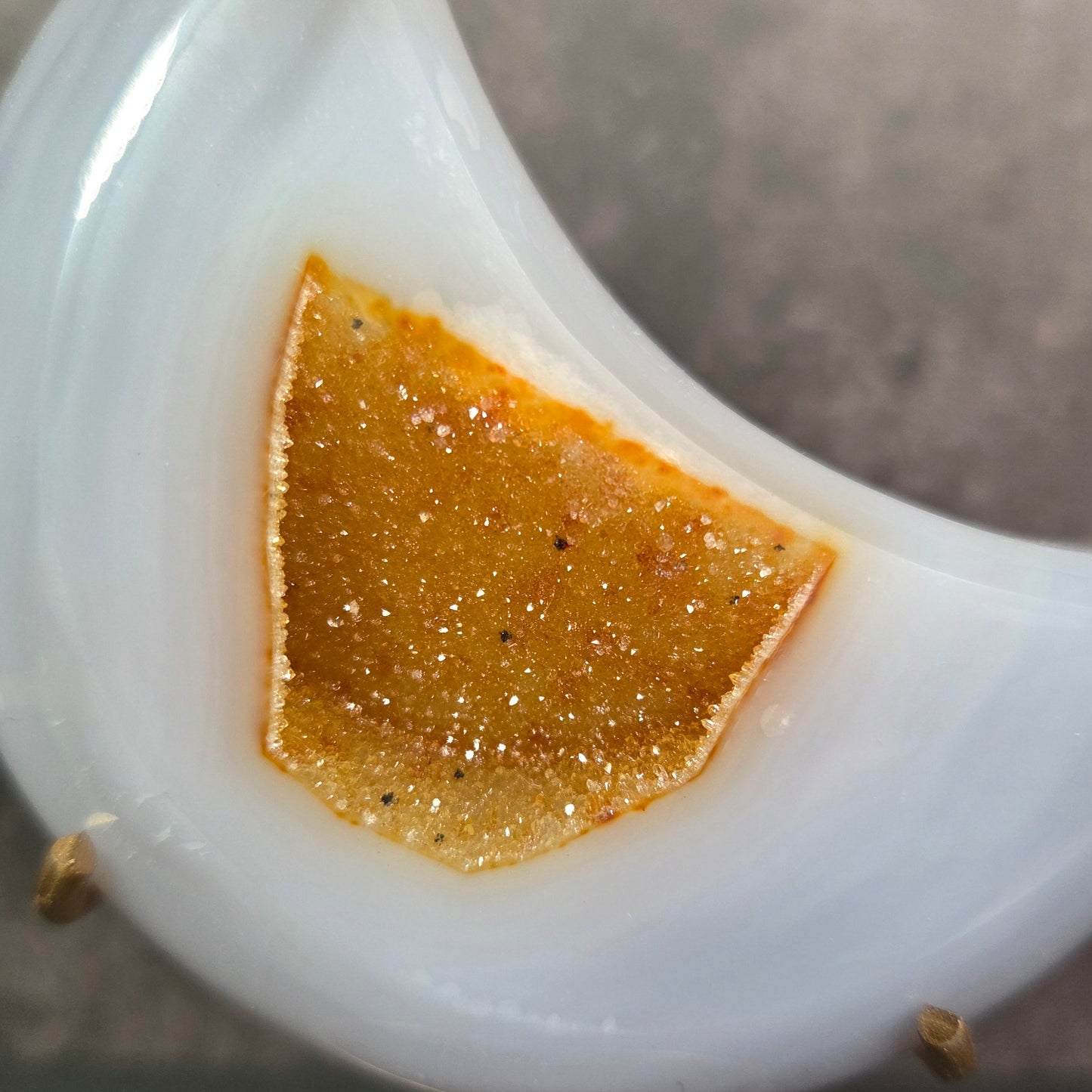 Agate Crescent Moons with Druzy