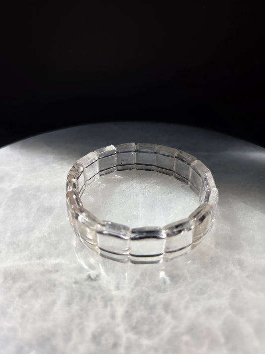 Clear Quartz Square Beaded Bracelet