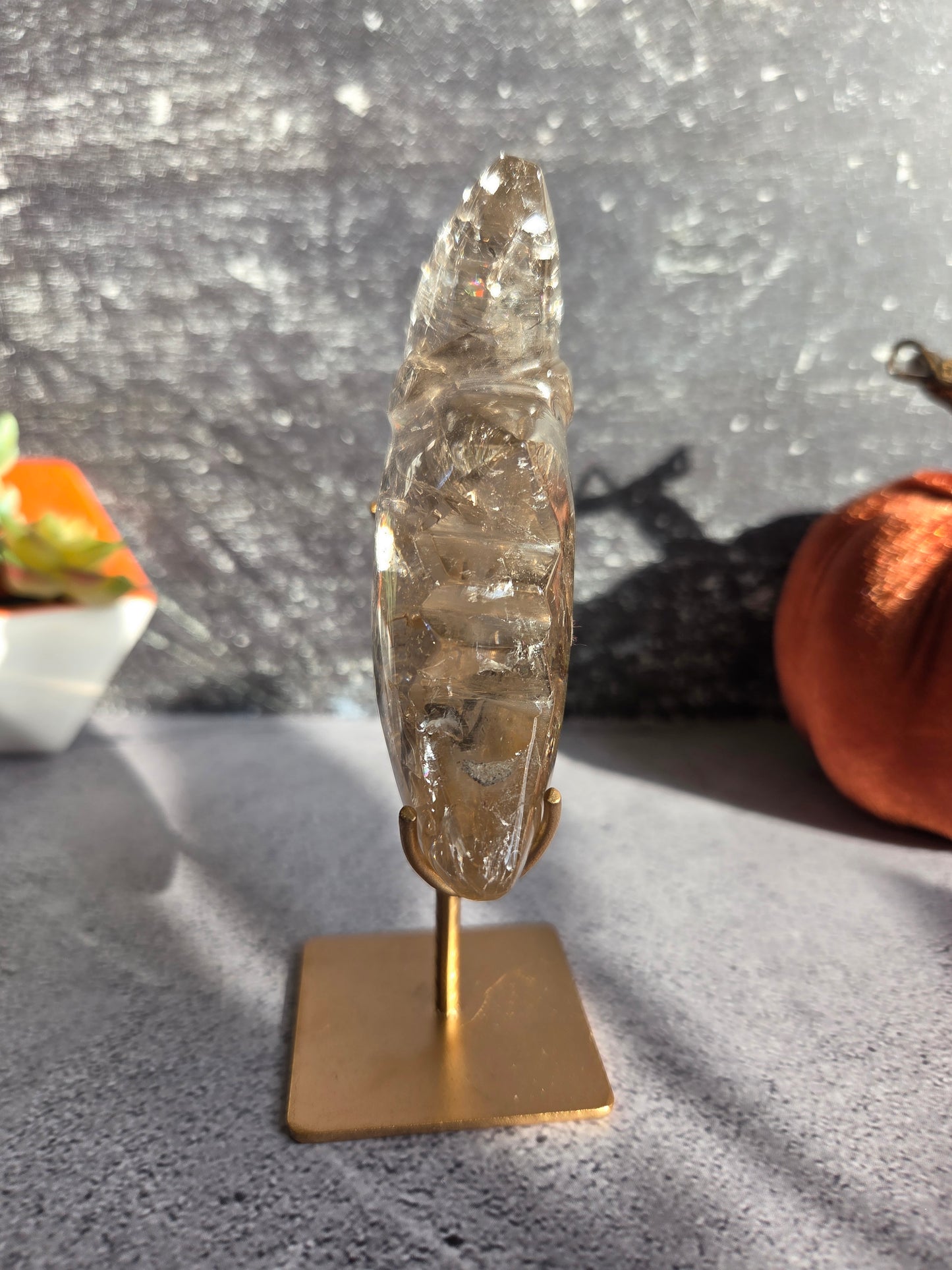 Smoky Quartz Crescent Moons