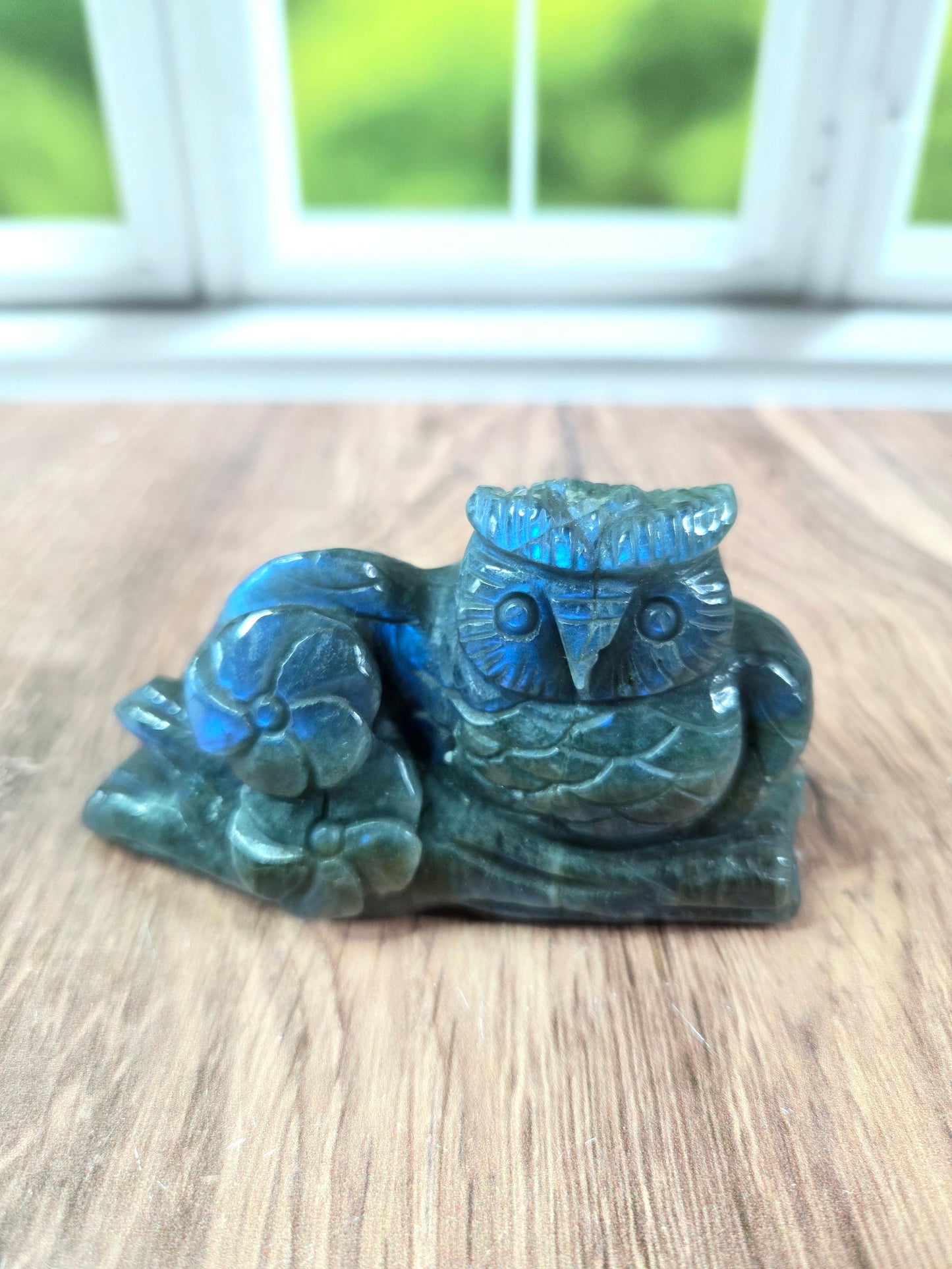 Stunning Labradorite Owl Carvings