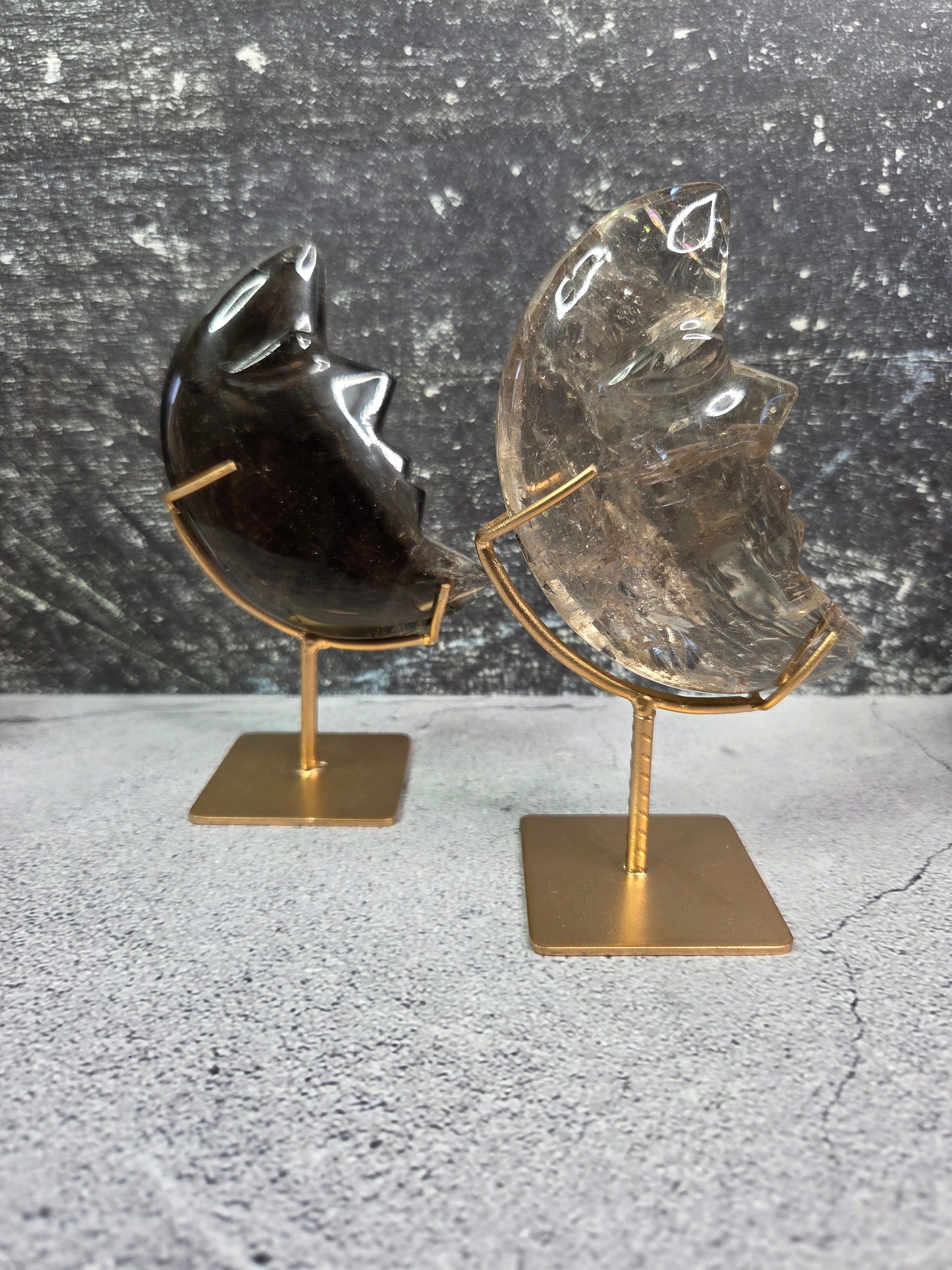 Smoky Quartz Crescent Moons