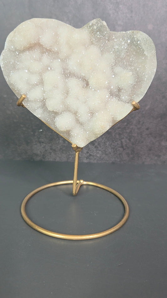 Icy Druzy Agate Hearts