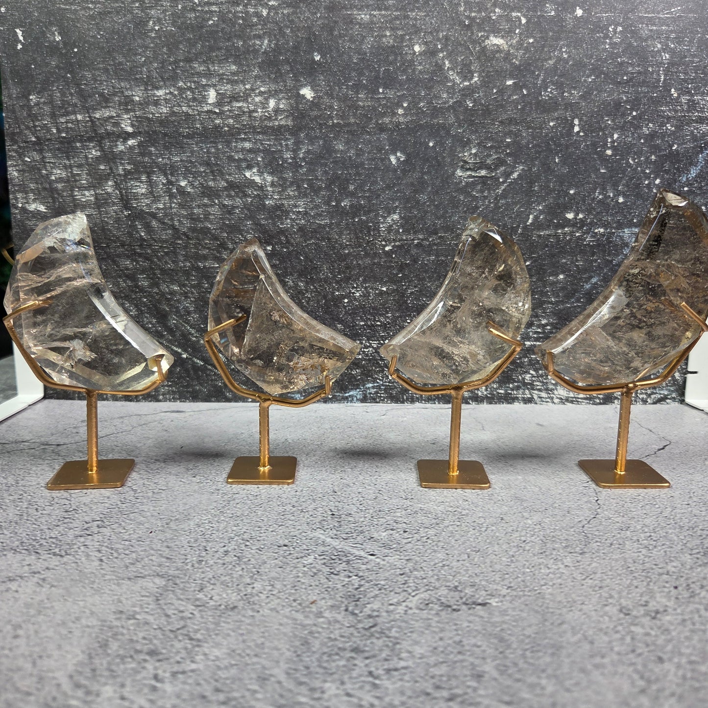 Faceted Cut Smoky Quartz Moons