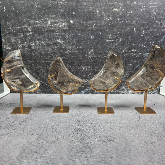 Faceted Cut Smoky Quartz Moons