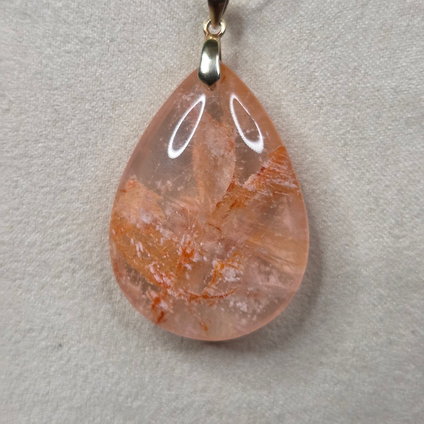 Enchanted Snowflake Garden Quartz Teardrop Pendant Necklaces