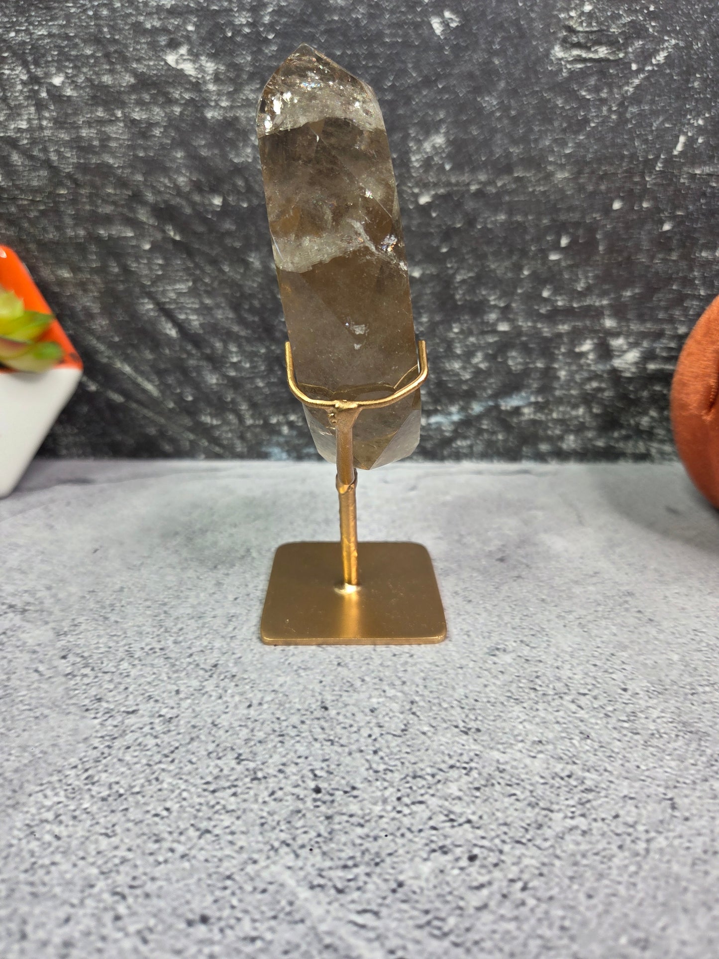 Smoky Quartz Faceted Cut Moon