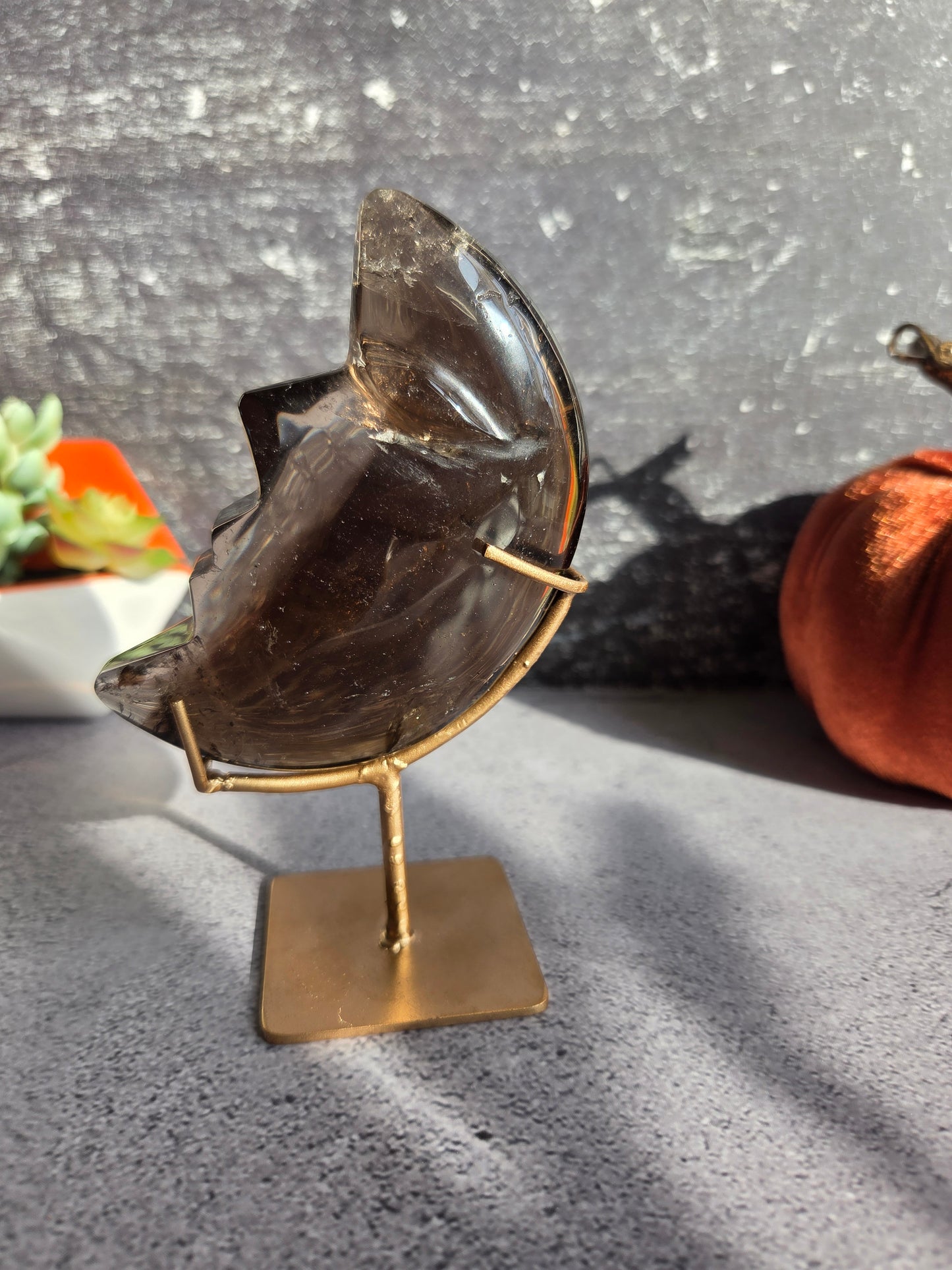 Smoky Quartz Crescent Moons