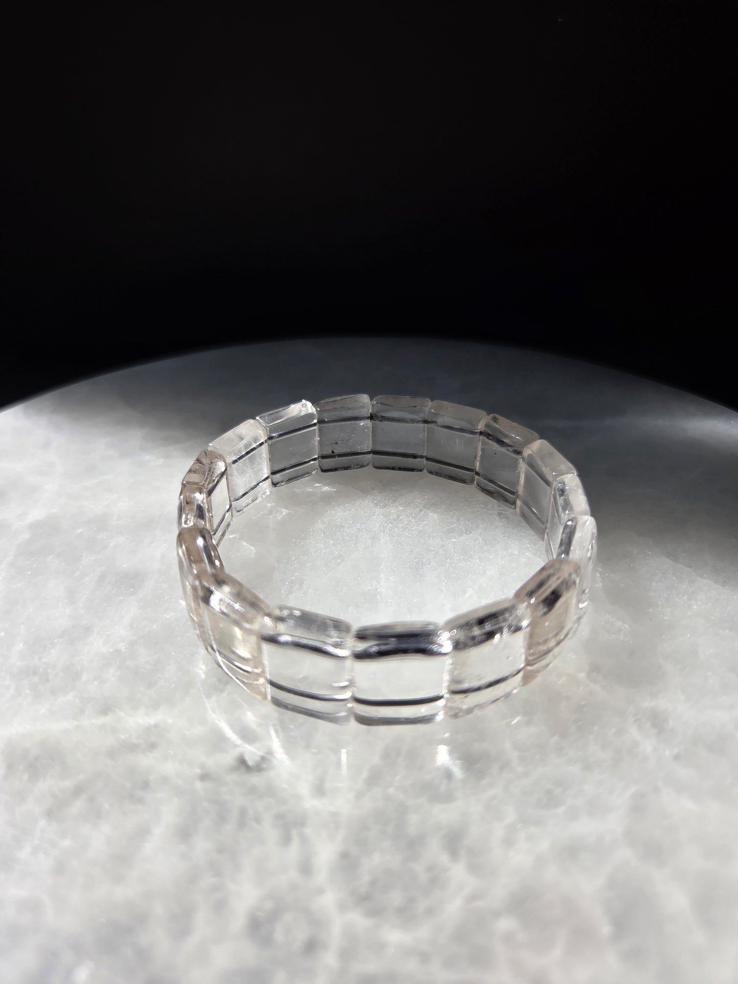 Clear Quartz Square Beaded Bracelet