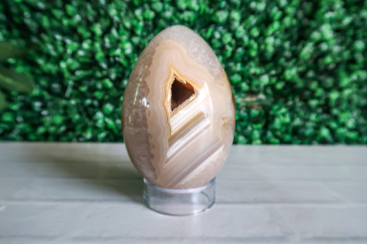 Crystal Agate Egg with Druzy Cave#2